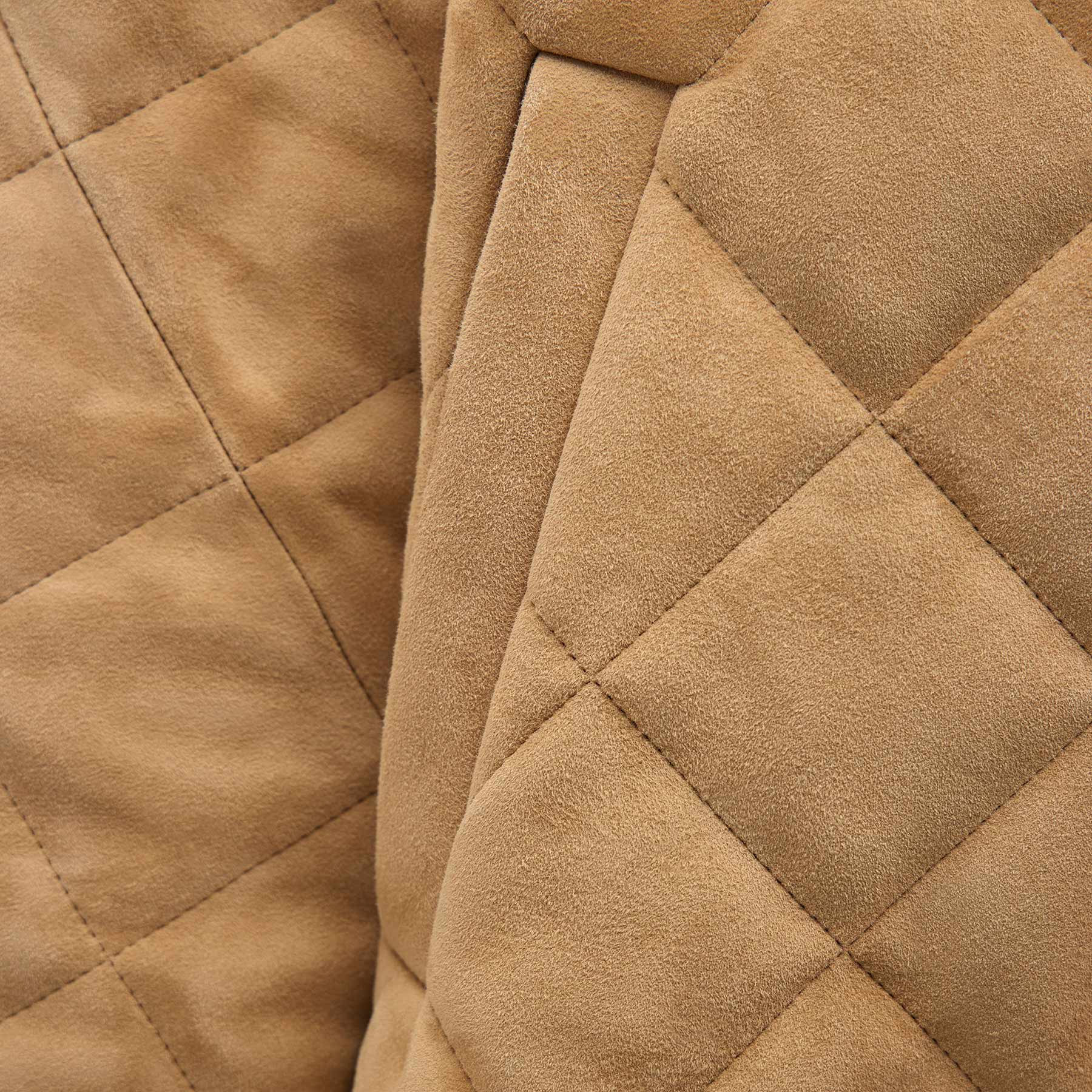 Suede Collarless Quilted Jacket in Sand | James Perse Los Angeles