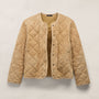 Suede Collarless Quilted Jacket in Sand | James Perse Los Angeles