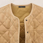 Suede Collarless Quilted Jacket in Sand | James Perse Los Angeles