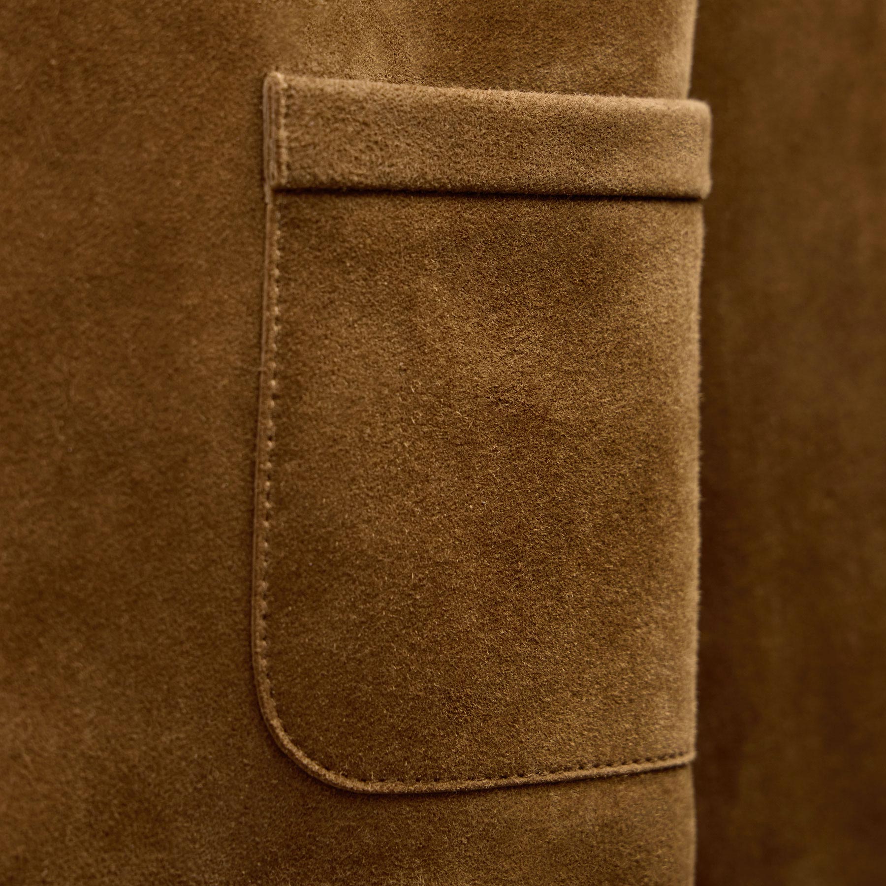Suede Cropped Open Jacket in Tabacco | James Perse Los Angeles