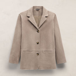 Suede Blazer in Grout | James Perse Los Angeles