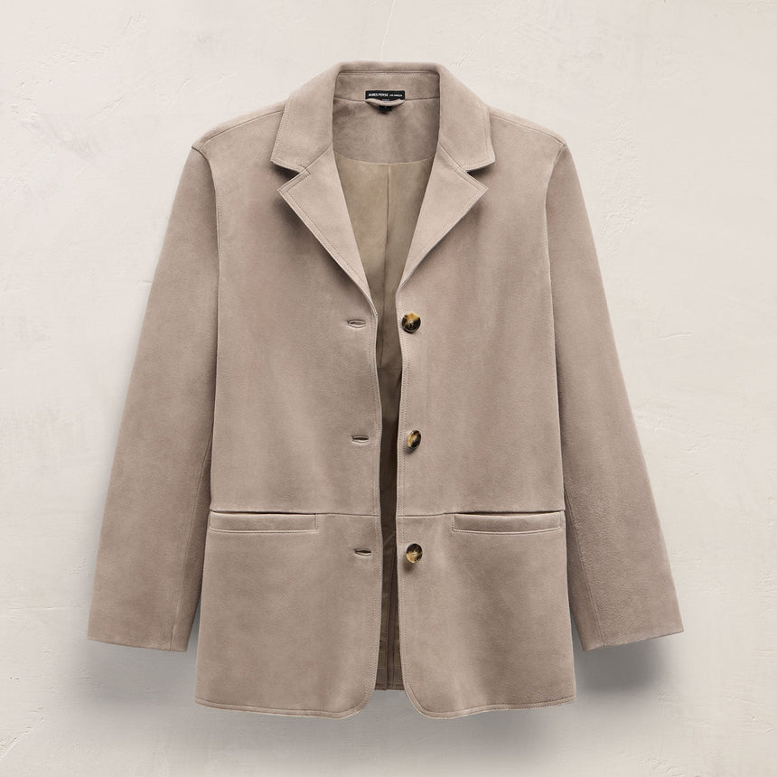 Suede Blazer in Grout | James Perse Los Angeles