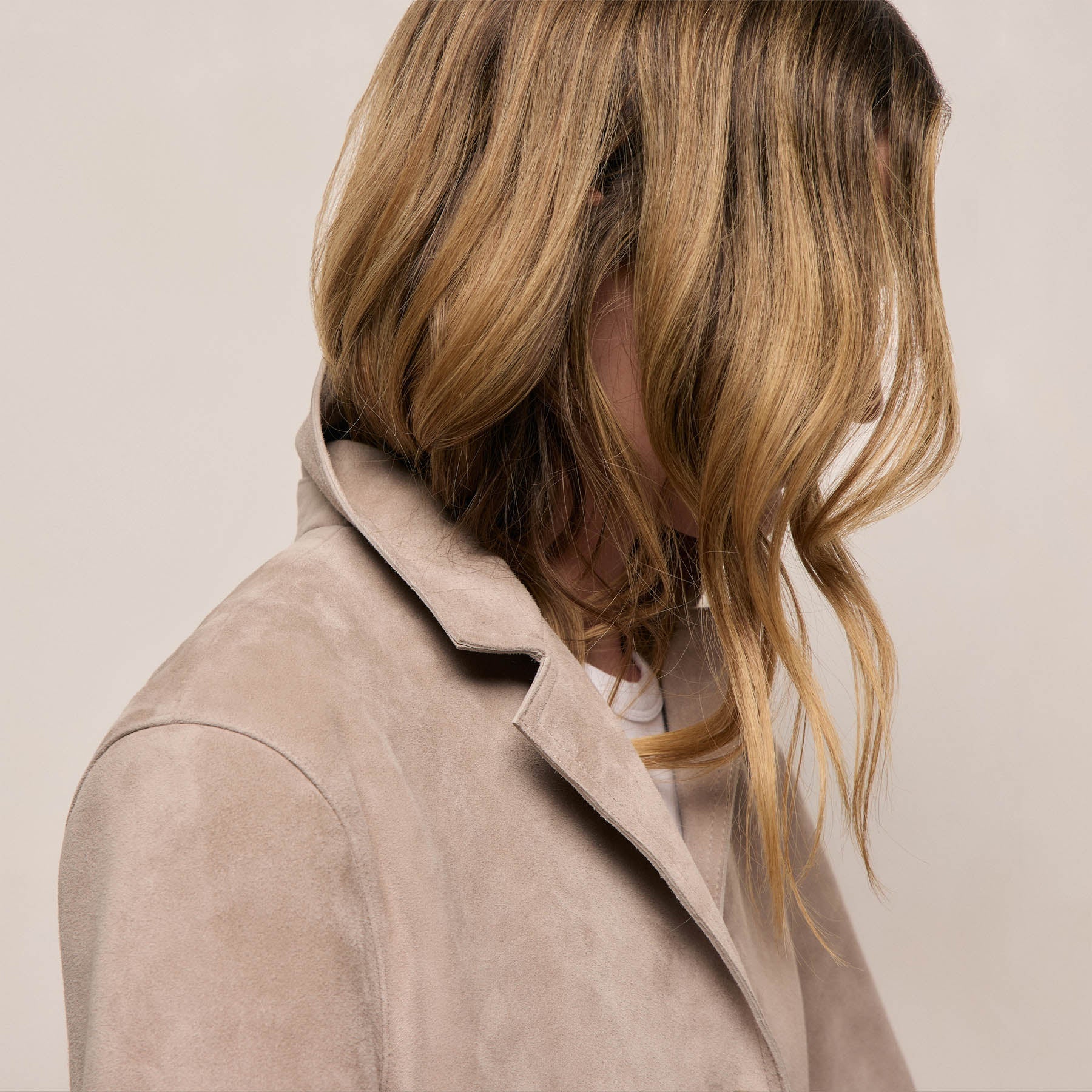 Perforated Suede Blouson Jacket in Gingerbread | James Perse Los