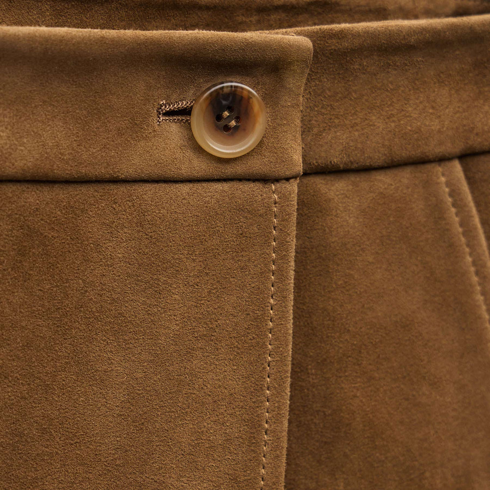 Wrap Front Suede Mini Skirt in Tabacco | James Perse Los Angeles