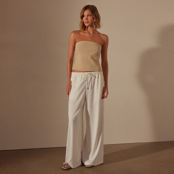 Nylon Knit Strapless Top in Sand Dune | James Perse Los Angeles