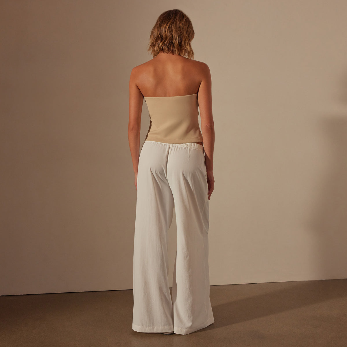 Nylon Knit Strapless Top in Sand Dune | James Perse Los Angeles