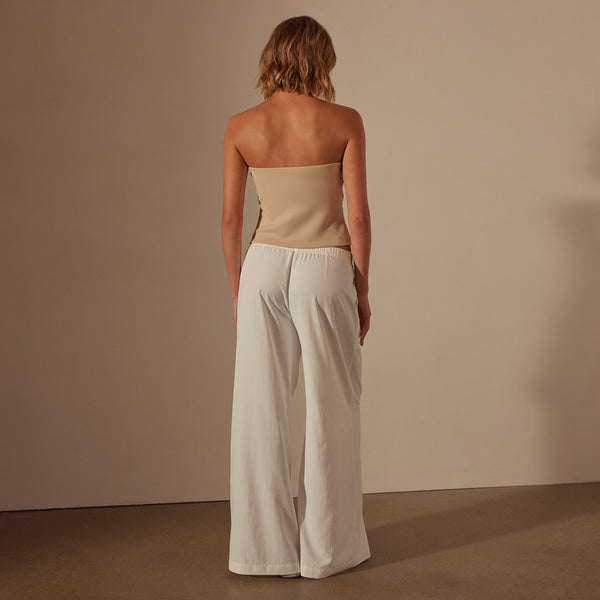 Nylon Knit Strapless Top in Sand Dune | James Perse Los Angeles