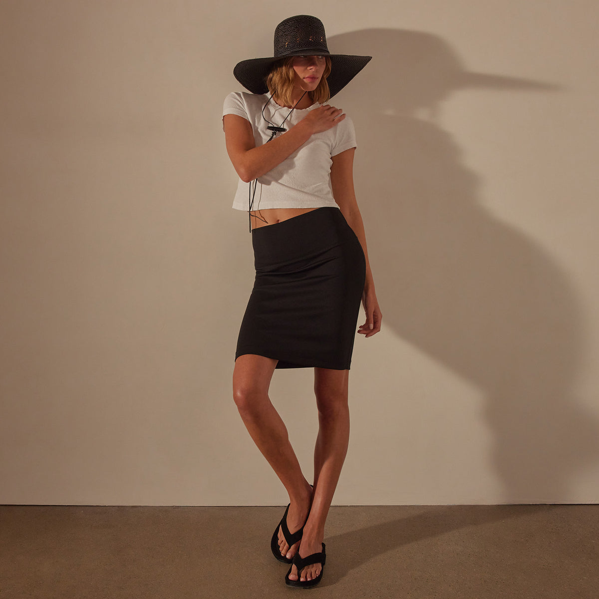 Nylon Knit Tube Skirt in Black | James Perse Los Angeles