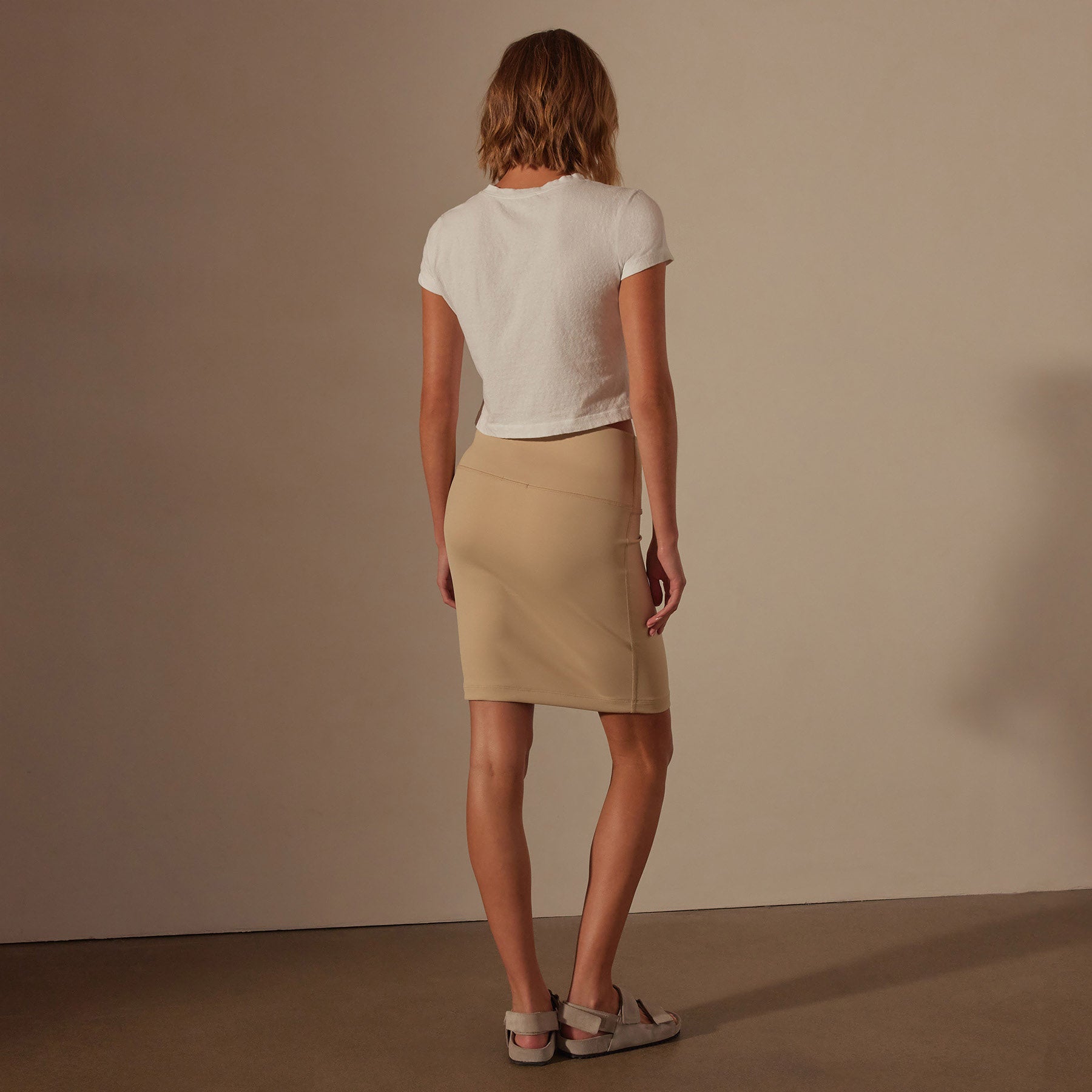 Nylon Knit Tube Skirt in Sand Dune | James Perse Los Angeles
