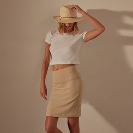Nylon Knit Tube Skirt in Sand Dune | James Perse Los Angeles