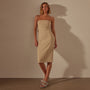 Nylon Knit Strapless Dress in Sand Dune | James Perse Los Angeles