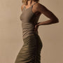 Ribbed High Neck Cami in Concrete Pigment | James Perse Los Angeles