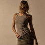 Ribbed High Neck Cami in Concrete Pigment | James Perse Los Angeles