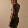 Ribbed High Neck Cami in Concrete Pigment | James Perse Los Angeles