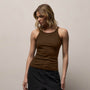 Ribbed High Neck Cami in Cocoa | James Perse Los Angeles
