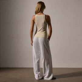 Ribbed High Neck Cami in Naples Yellow Pigment | James Perse Los Angeles