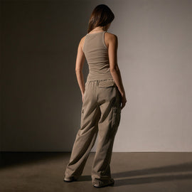 Ribbed High Neck Cami in Overcast Pigment | James Perse Los Angeles