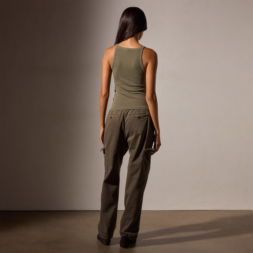 Ribbed High Neck Cami in Trooper Pigment | James Perse Los Angeles