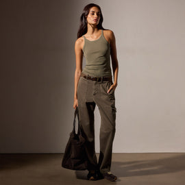 Ribbed High Neck Cami in Trooper Pigment | James Perse Los Angeles