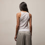Ribbed High Neck Cami in White | James Perse Los Angeles