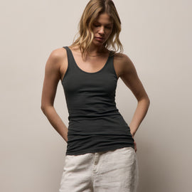 Ribbed Daily Tank - Carbon Pigment