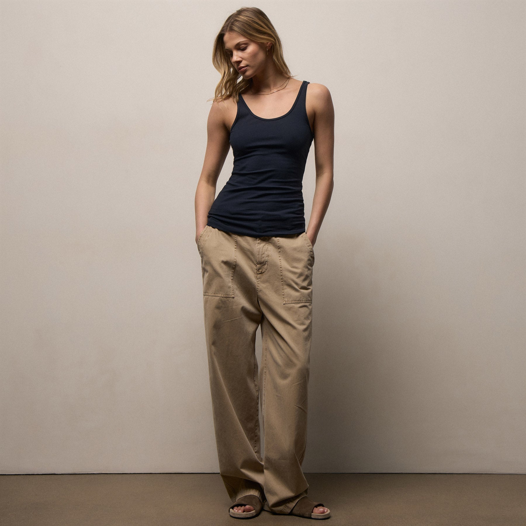 Ribbed Daily Tank in Deep | James Perse Los Angeles