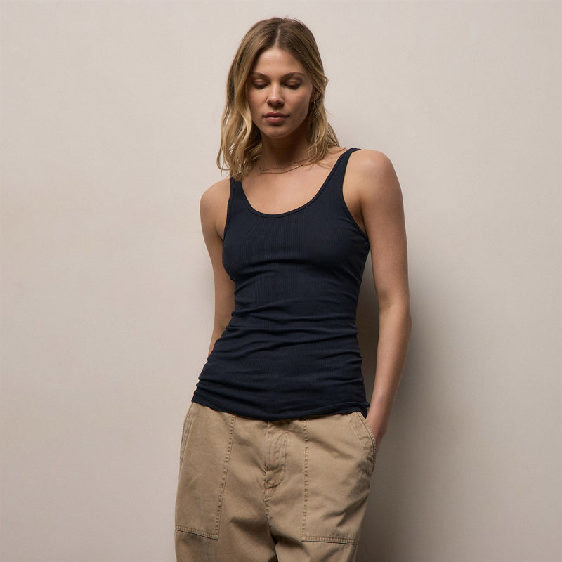 Ribbed Daily Tank in Deep | James Perse Los Angeles