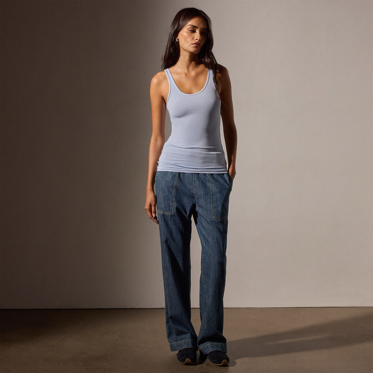 Ribbed Daily Tank in Open Sky Pigment | James Perse Los Angeles