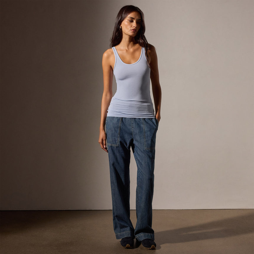 Ribbed Daily Tank in Open Sky Pigment | James Perse Los Angeles