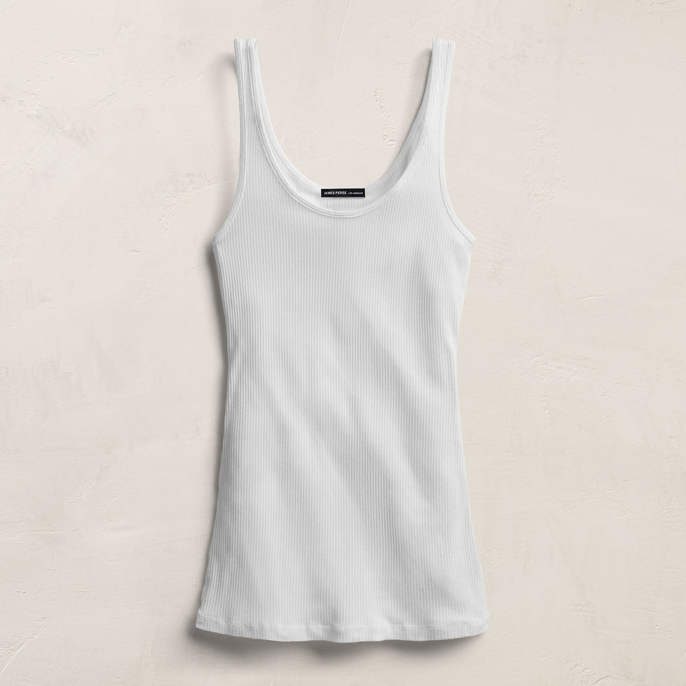 Ribbed Daily Tank - White
