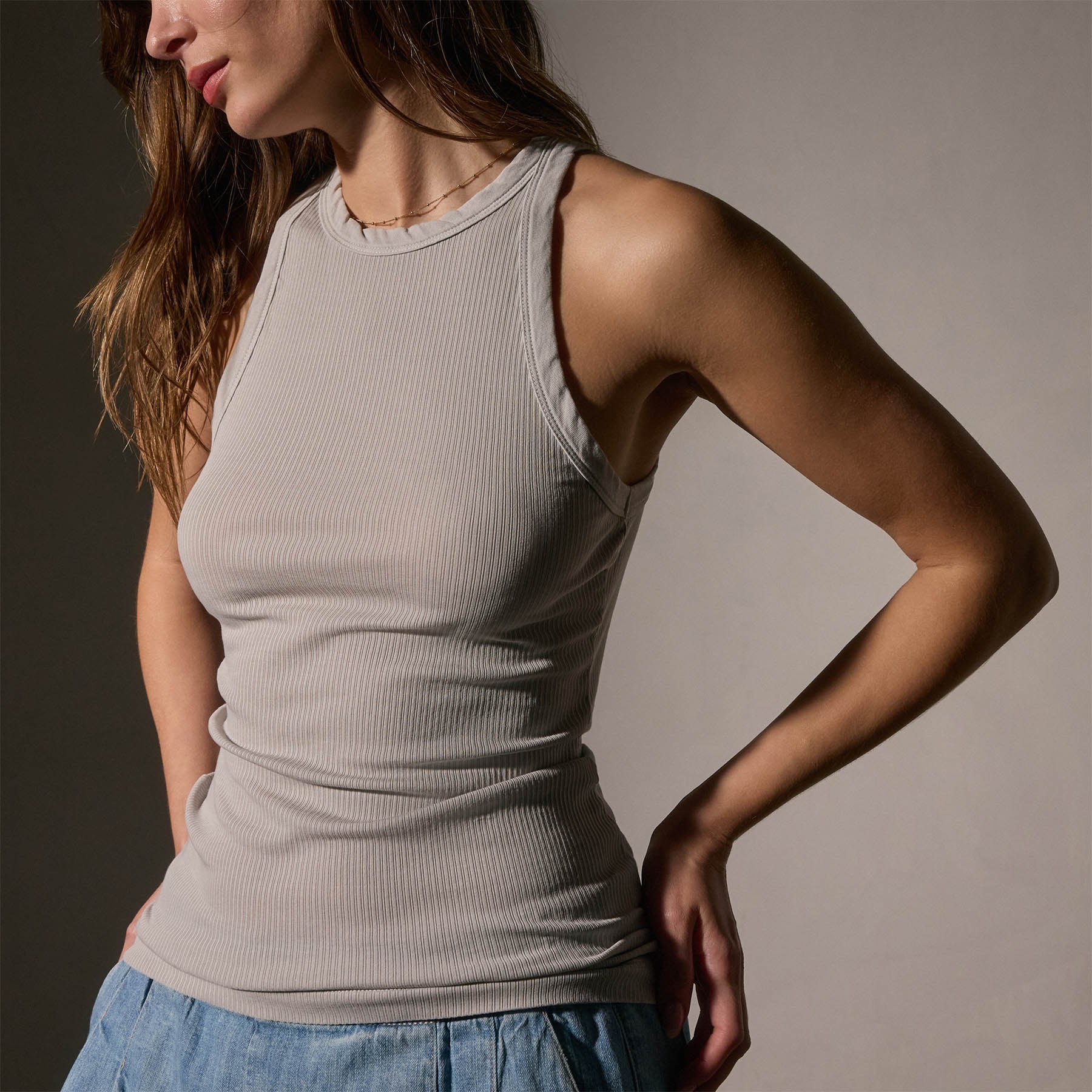 Sunset Tank in Salt Pigment | James Perse Los Angeles