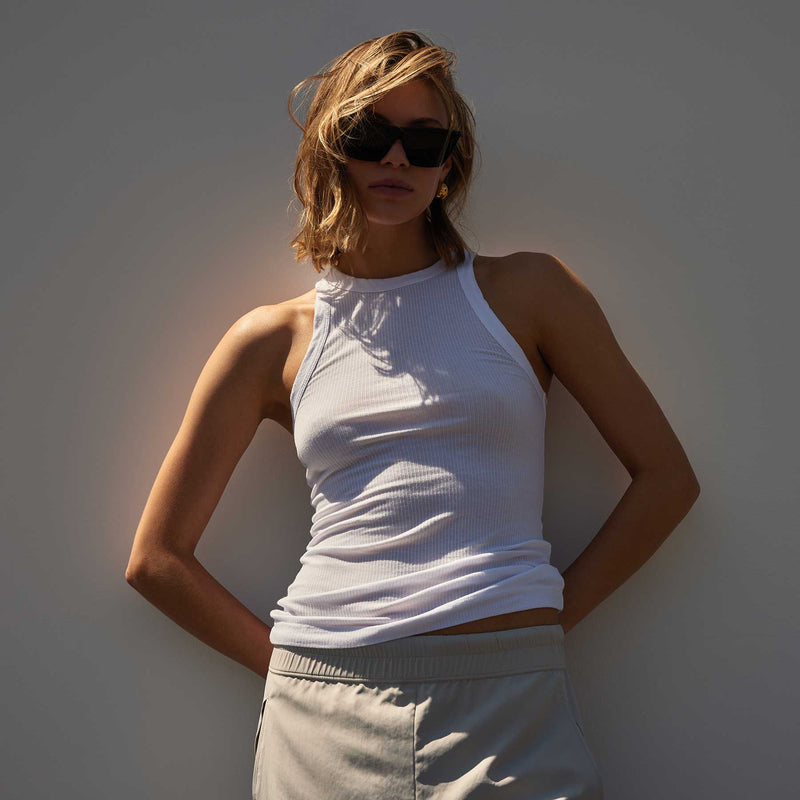 Sunset Tank in White | James Perse Los Angeles