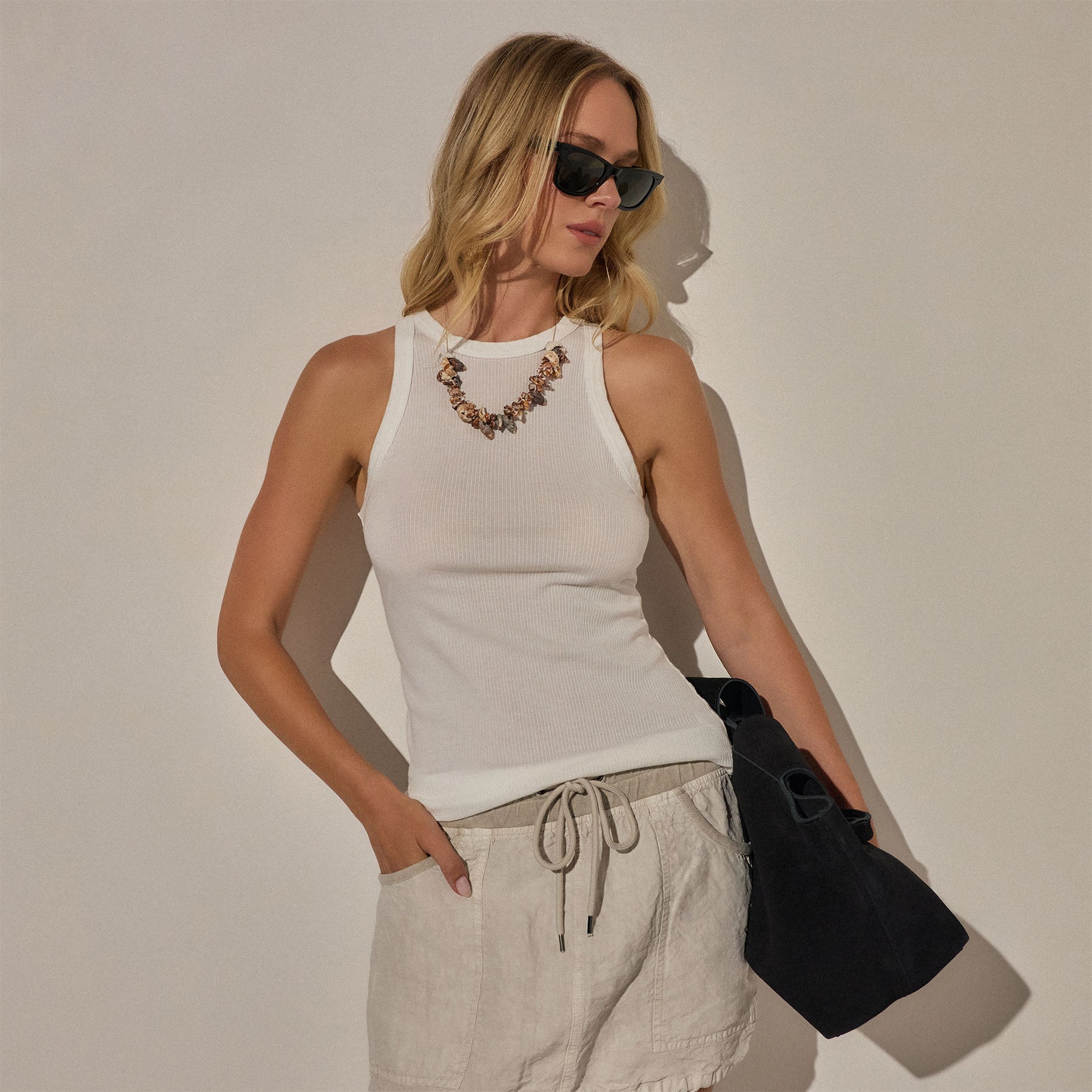 Sunset Tank in White | James Perse Los Angeles