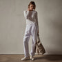 Double Pleat Trouser in White | James Perse Los Angeles