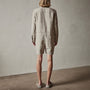 Nylon Linen Herringbone Boilersuit in Mineral Pigment | James Perse Los Angeles