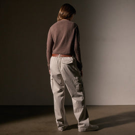 Cashmere Jewel Neck Cardigan in Brown Stone | James Perse Los Angeles