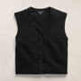 Open Knit Cashmere Vest in Black | James Perse Los Angeles
