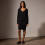 Soft Featherweight Cashmere Deep V Sweater in Black | James Perse Los Angeles