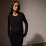 Soft Featherweight Cashmere Crew Neck Sweater in Black | James Perse Los Angeles