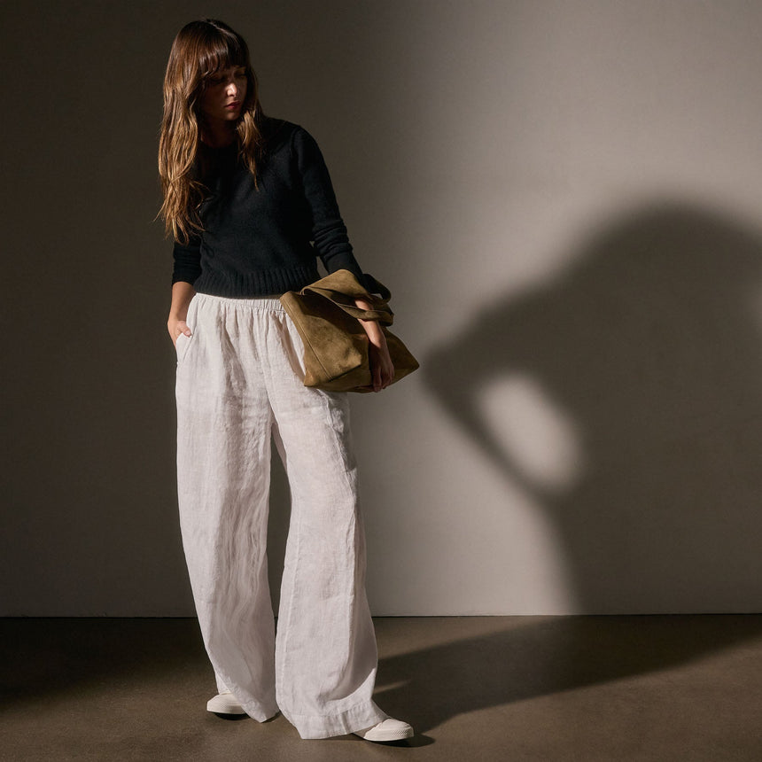 Cashmere Cropped Crew Neck in Black | James Perse Los Angeles