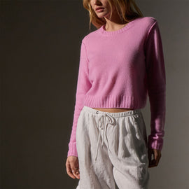 Cashmere Cropped Crew Neck in Blossom | James Perse Los Angeles