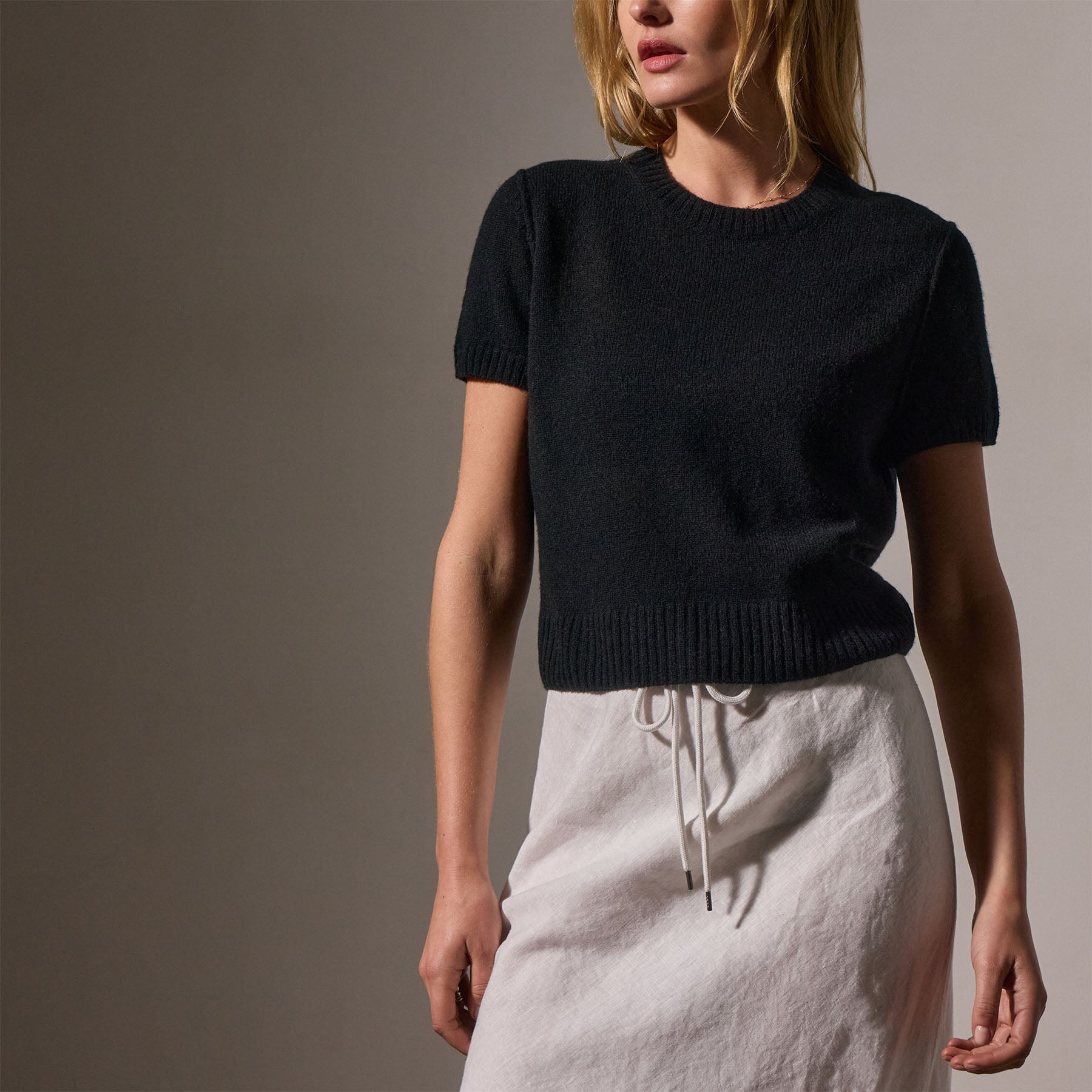 Soft Featherweight Cashmere Short Sleeve