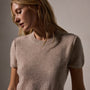 Soft Featherweight Cashmere Short Sleeve in Light Beige | James Perse Los Angeles