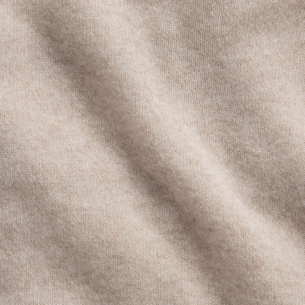 Open Knit Cashmere Polo in Light Beige | James Perse Los Angeles FLAT