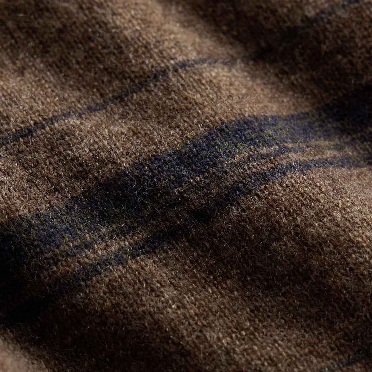 Cashmere V Neck Stripe Sweater - Brown Multi Stripe