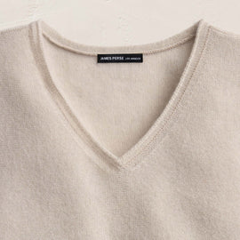 Cashmere V Neck Vest - Concrete