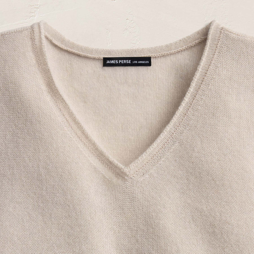 Cashmere V Neck Vest - Concrete