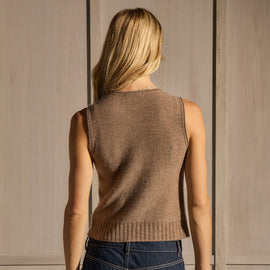 Cashmere V Neck Vest - Fox | James Perse Los Angeles