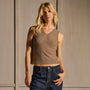 Cashmere V Neck Vest - Fox | James Perse Los Angeles