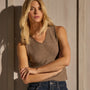 Cashmere V Neck Vest - Fox | James Perse Los Angeles
